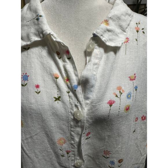 Hot Cotton by Marc Ware Floral Linen Button-Down Shirt – Size 3X (Oversized Fit) - Picture 4 of 7